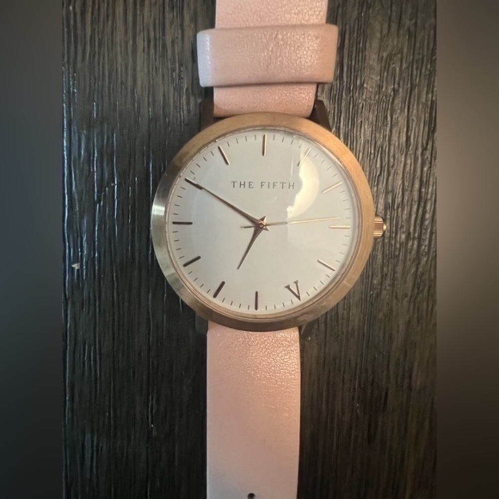 The Fifth rose gold and pink ladies watch
